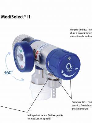 Imagine 2 Regulator de presiune Oxigen medical GCE MEDISELECT II G3/4 9/16